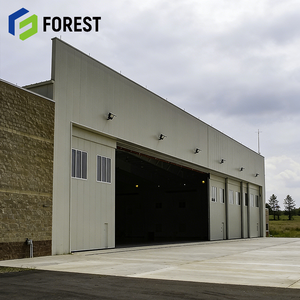 Hangar d'avion préfabriqué en structure acier au design moderne, isolé pour l'entretien des hélicoptères, qualité export - Product Image 1