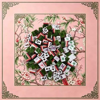 Tuiles de Mahjong en Acrylique Thème Faune Verte Sauvage – Ensemble de Jeu de Mahjong Américain en Gros avec Tapis de Mahjong Imprimé Faune Verte Sauvage