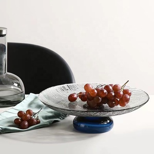 Multifunktionales Glas Obst-Tablett Süßigkeiten Schüssel Snack-Teller Serviertablett getrenntes Design Heimdekoration Tisch Mittelteil - Product Image 5