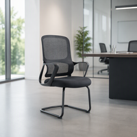 Chaise de bureau ergonomique en maille, réglable en hauteur, pivotante, avec accoudoirs fixes et base cantilever pour le bureau à domicile