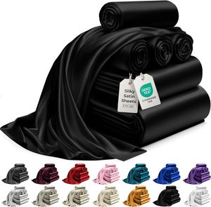 Bộ ga trải giường 6 món chất liệu vải satin microfiber mềm mại như lụa, gồm 2 vỏ gối và ga trải giường sâu - Product Image 3