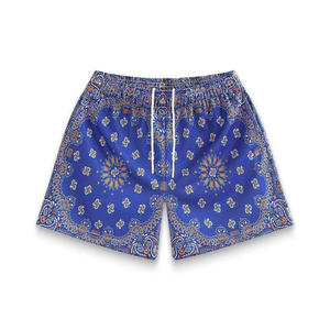 Alta qualità all'ingrosso poliestere basket personalizzato mens athletic workout <span class=keywords><strong>bandana</strong></span> 5 pollici inseam paisley mesh <span class=keywords><strong>shorts</strong></span> - Product Image 1