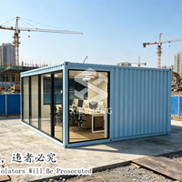 Conteneur de bureau de chantier préfabriqué pliable en kit de 20 pieds et 40 pieds, installation rapide, bureau de chantier portable à vendre