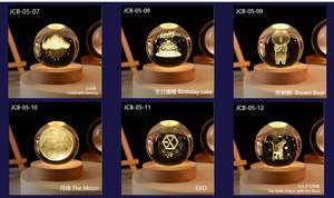 Bola de cristal de <span class=keywords><strong>haya</strong></span>, base de madera con regalo de luz - Product Image 2