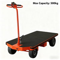 Camión de mano eléctrico de acero plegable alimentado por motor de 400W 500kg Carro de plataforma de capacidad resistente Sitio de construcción