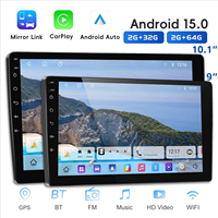 Lecteur multimédia automobile Android universel 9/10,1 pouces 2+64G, radio stéréo, CarPlay sans fil, Bluetooth, GPS, navigation avec caméra de recul