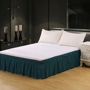 Laam Linen Hotel Quality Bedding Sets Easy Care Plain Dyed Polycotton Pleated Base <strong>Valance</strong> Sheet Modern Soft <strong>Bed</strong>-Black <strong>Single</strong> - Product Image 1