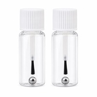 Bouteille vide rechargeable en PET transparente, cylindrique, à presser, avec pinceau applicateur pour colle, pour applicateur en plastique, distributeur, peinture DIY, réparation de rayures