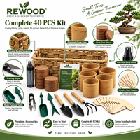 Vente en gros de 40 kits de culture de bonsaï avec outils, pots, graines, panier, étiquette privée OEM