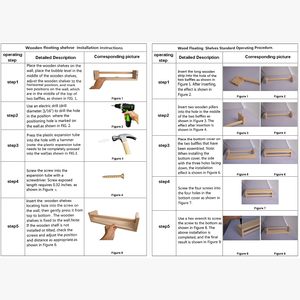 ชุดของตกแต่งบ้านชั้นวางของติดผนังแบบลอยน้ำทำจากไม้ธรรมชาติ<span class=keywords><strong>2</strong></span>ชิ้น - Product Image 5