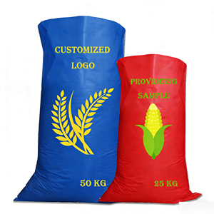 Sac en polypropylène tissé réutilisable avec logo personnalisé pour farine, engrais, sable, riz, maïs, blé – 25 kg, 50 kg, 100 kg - Product Image 1