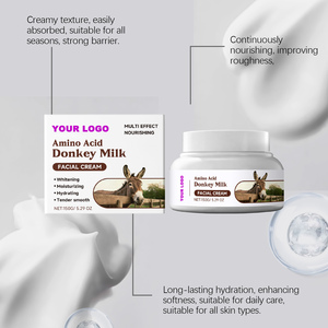 Crème visage au lait d'ânesse personnalisée <span class=keywords><strong>pour</strong></span> peaux sensibles, niacinamide, collagène, glycérine, arbutine, sans sulfate, éclaircissante, hydratante - Product Image 5