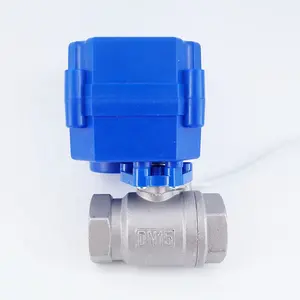 CWX-15Q 2 voies 1/2 "12vDC SS motorisé/électrique robinet à tournant sphérique pour CVC, système d'eau potable