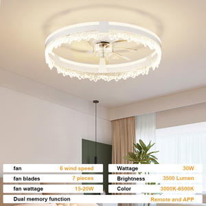 Ventilador de Techo LED Moderno de 7 Aspas con Luz, Motor de CC de 6 Velocidades, Temperatura de Color de 3000K-6500K, Regulable, Control Remoto/APP, Silencioso (<30dB) - Product Image 6