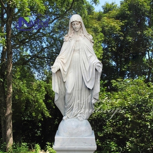 Maßgefertigte Outdoor-Garten Weiße Stein Geschnitzte Marmor-Verbund Religiöse Mutter Gottes Jungfrau Maria Statue Skulptur für Kirchen - Product Image 5