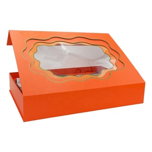 Luxury art paperboard food packaging <b>magnetic</b> gift <b>box</b> with window transparent plastic PVC - Product Image 5