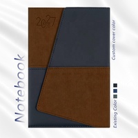 Carnet de luxe A5 en cuir PU, couverture rigide, logo personnalisé, agenda professionnel, journal minimaliste 2027