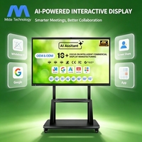 Tableau blanc interactif numérique intelligent à écran tactile 4K double OS de 55, 65, 75, 85, 86, 98, 100, 110 pouces pour usine
