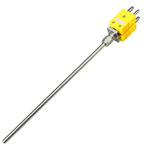 Termopar blindado de cuatro núcleos tipo K de doble pin WRNK2-161, sensor flexible con conector de pin redondo tipo clip - Product Image 1