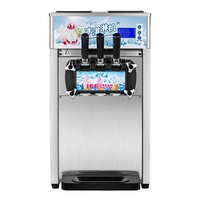 Commerciële Volautomatische Driekleuren Ijsmachine Voor Softijs En Ijscoupes Output 16-18 Per Uur