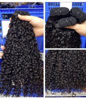Extensiones de Cabello Rizado SDD Bouncy Pixie, Cabello Humano Remy, Corte Pixie, Cabello Vietnamita, 3 Paquetes, Color Negro Natural, 6-32 Pulgadas
