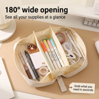 Trousse à crayons Oxford multi-usage grande capacité Royal Fair avec poignée et fenêtre transparente pour fournitures scolaires