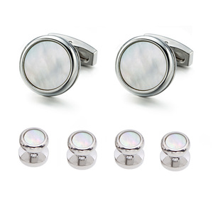 Bộ Khuy Măng Sét Vỏ Ngọc Trai Cho Nam, Áo Vest Tuxedo - Product Image 6