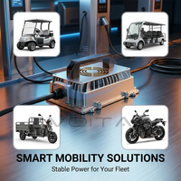 Chargeur de batterie embarqué VOITATOP VT-QA1250A 1250W étanche pour voiturette de golf, yacht, chariot élévateur, véhicule électrique 48V-72V LiFePO4 IP65
