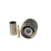 Connecteur coaxial RF TNC-C-J3 de qualité supérieure, plaqué nickel cuivre, connecteur mâle TNC, sertissage pour câbles RG58 et RG142