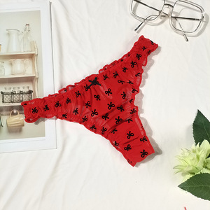 Sous-vêtements pour femmes, dentelle à volants, maille transparente, string sexy, vêtements de mode pour femmes - Product Image 5