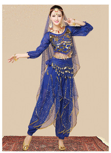 Ensemble de vêtements pantalons rotatifs à manches longues Bollywood indien pour femmes classiques - Product Image 5