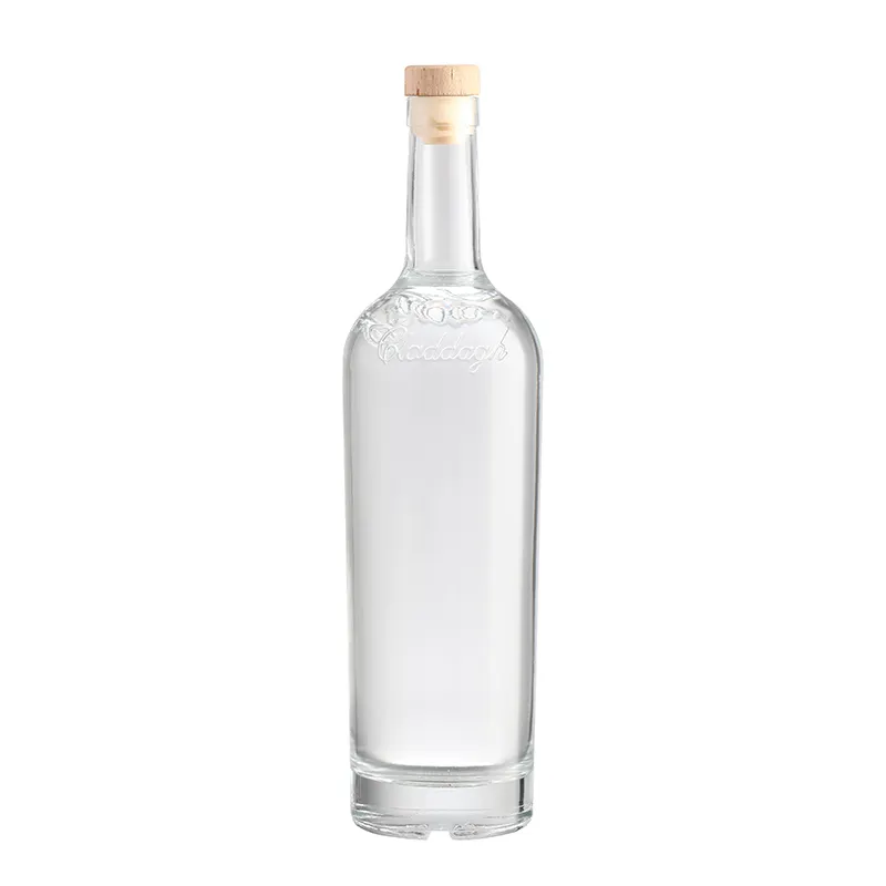 750ml Flint Clear Glass Chicago Spirits Bottle Bar Top Round Gin Whisky Glass Vodka Spirit Bottle For Liquor