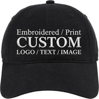 Casquette de baseball 6 panneaux 100 % coton personnalisable en gros, brodée/imprimée, ajoutez votre propre logo/texte/image, design personnalisé, ajustable