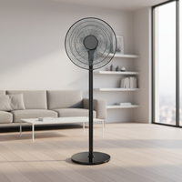 Ventilateur sur pied/de table 2-en-1 de 16 pouces, mécanique et électrique, inclinable, oscillant, à hauteur réglable, faible bruit, pour usage domestique et hôtelier