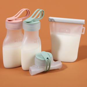 ถุงเก็บน้ำนมแม่ซิลิโคนแบบพับได้ ขนาดใหญ่ คุณภาพสูง ปลอดสาร BPA ป้องกันการรั่วซึม ใช้ซ้ำได้ สำหรับเด็กทารก - Product Image 1