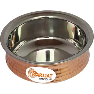 หัตถกรรม parijat แพ็ค1ชิ้น6นิ้วสแตนเลสสตีลทองแดงทุบผักแกงเครื่องใช้บนโต๊ะอาหารชุดชามเสิร์ฟ - Product Image 4