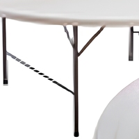 Table ronde pliante d'extérieur en plastique, table de banquet pour événements, table de pique-nique portable, mobilier de salle à manger