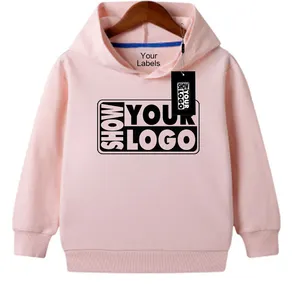 100% Cotton Unisex Kids Hoodie Sweatshirt Baby Plain Blank Hoodies Optional Color for Spring and Autumn custom print your design