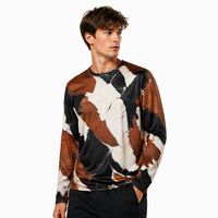 T-shirt à manches longues en popeline 3D AOP 100% polyester à séchage rapide, col rond, pour le hip-hop, l'automne, vente en gros, RTS, OEM, ODM avec motif