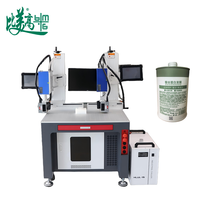 Machine de marquage laser UV à double tête, synchronisée/indépendante, pour le codage interne et externe, la gravure de bouteilles et de contenants