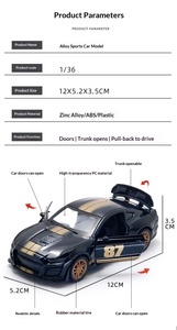 LASIVE TOYS Espositore 1:36 Modellino Auto Sportiva in Metallo con Retrocarica, Porte Apribili, Giocattolo Auto da Corsa in Metallo Pressofuso all'Ingrosso - Product Image 4