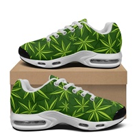 Hot Pot feuilles feuille d'herbe vert et blanc coussin d'air chaussures de sport chaussures surdimensionnées pour hommes livraison directe chaussures rembourrées pour femmes