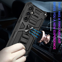 Support de voiture magnétique antichoc à l'intérieur de la coque arrière de la béquille pour Samsung S23 FE /S24/ S21/ S20