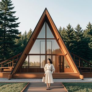 Luxury Modern Outdoor A-<strong>Frame</strong> Triangle Prefab House Low-Rise <strong>Villa</strong> with Scenic Retreat Cottage Cabin Tiny Home for Sale - Product Image 3