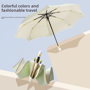 <span class=keywords><strong>Parapluie</strong></span> pliable entièrement automatique pour femme, protection UV, protection solaire, coins arrondis, tissu anti-collision, double usage pour le soleil et la pluie - Product Image 3