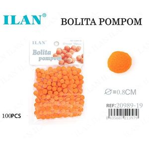 Il Bolita Pompom 0,8 cm Arancione 100 Pezzi Decorazione Artigianale - Product Image 1