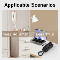Téléphone fixe mural FICAN modèle 900 avec cordon, lampe pilote clignotante, sans batterie, idéal pour hôtel