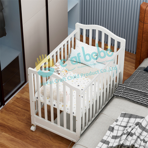 Cunas de Estilo Europeo para Niños en Madera Maciza Muebles de Cama Infantiles Cunas de Bebé Ajustables con Cajón - Product Image 4