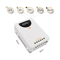 Contrôleur de système solaire hors réseau Lumiax MC Series MPPT 20A-60A 12V/24V avec écran LCD IoT/BLE, puissance PV maximale 260-3000W