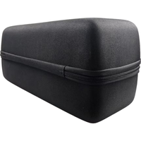 Grande trousse de transport en tissu tricoté en nylon noir, fermeture éclair EVA, étanche, antichoc, durable, protection haute densité